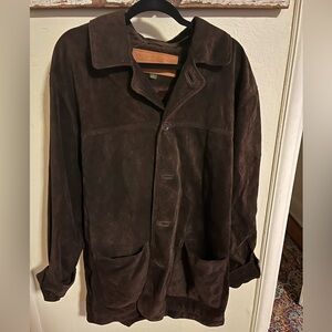 RARE L Timberland Long Leather Jacket